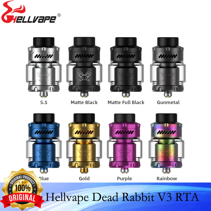 

Original Hellvape Dead Rabbit 3 RTA Tank 5.5ml Dual Coil Postless Deck 3.5/5.5ml Anti-leaking Electronic Cigarette V3 Atomizer