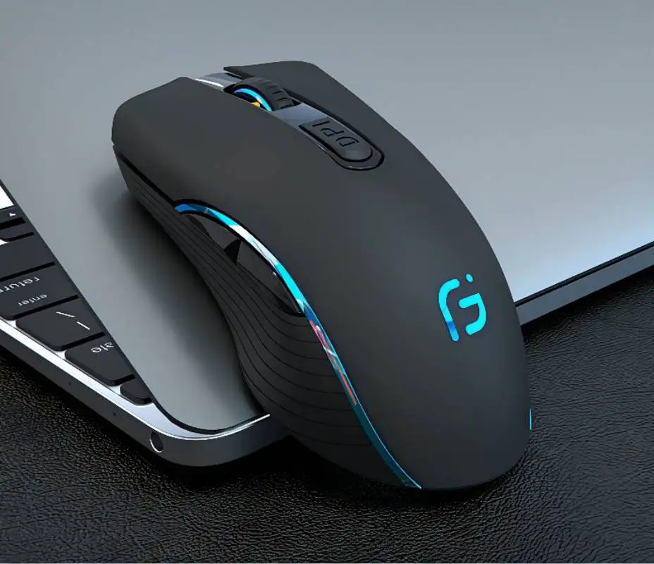 

2.4G Wireless Bluetooth Dual-Mode Mute Mouse Can be Turned Off Seven-Color Breathing Light Suitable for PC Game Desktop Laptop