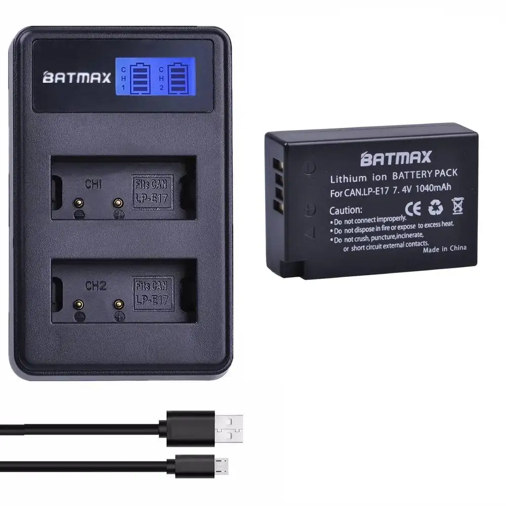 Chargeur Double Rapide LP-E17 Pour Canon EOS R8 R10 R50 R100 RP 77D 850D 800D 760D 750D 250D 200D M6 M5 – USB-C Ultra Compact