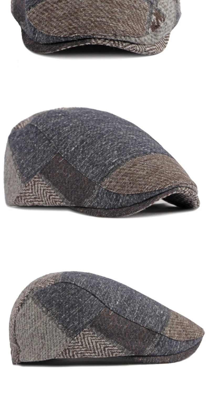 HT4091 Männer Frauen Baskenmütze Mütze Herbst Winter Hut für Männer Frauen Plaid Baskenmütze Hut Einstellbare Ivy Flache Kappe Künstler Hut Männlich Weiblich Berets – Detail 6