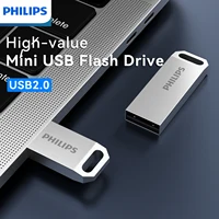 Philips USB Flash Drive 2.0 8GB 16GB 32GB 64GB 128GB High Speed Flash Drive External Storage Metal Pen Creative Personalized Car 1