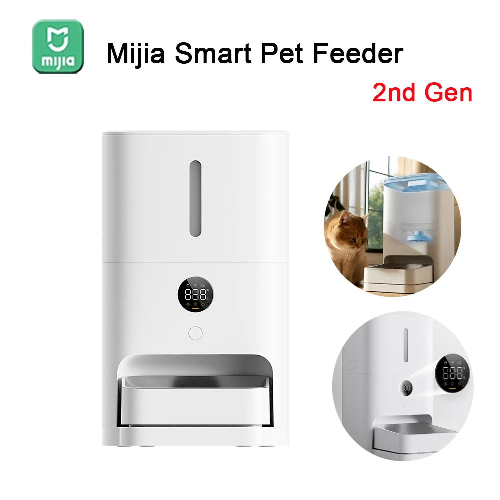 

Mijia Smart Pet Feeder 2nd Gen Automatic Feeding 5L Large Granary Moisture-proof LED Large Screen Smart HomeRemote with MijiaApp