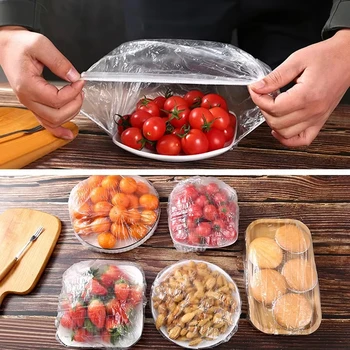 Sacs de conservation des aliments élastiques, couvercles de bols ronds en plastique commandés, couvercles de stockage de cuisine, bouchons ronds, 100 pièces 1