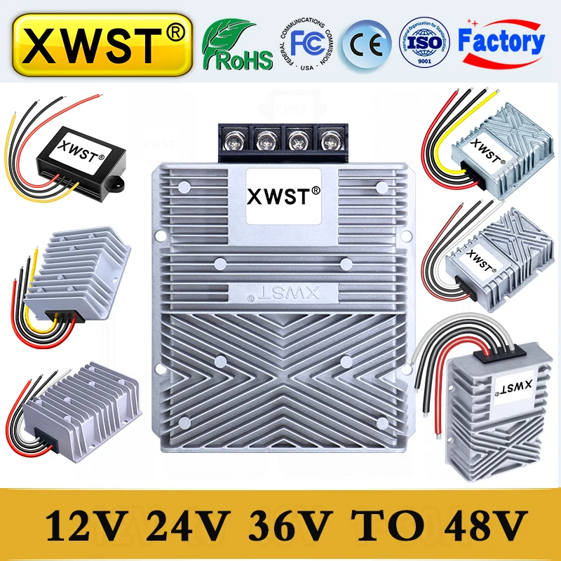 12V 24V 36V ถึง 48V Boost DC DC Converter 10 ~ 45V ถึง 48V แรงดันไฟฟ้า 1 ~ 72A หม้อแปลงไฟรถโมดูล 1