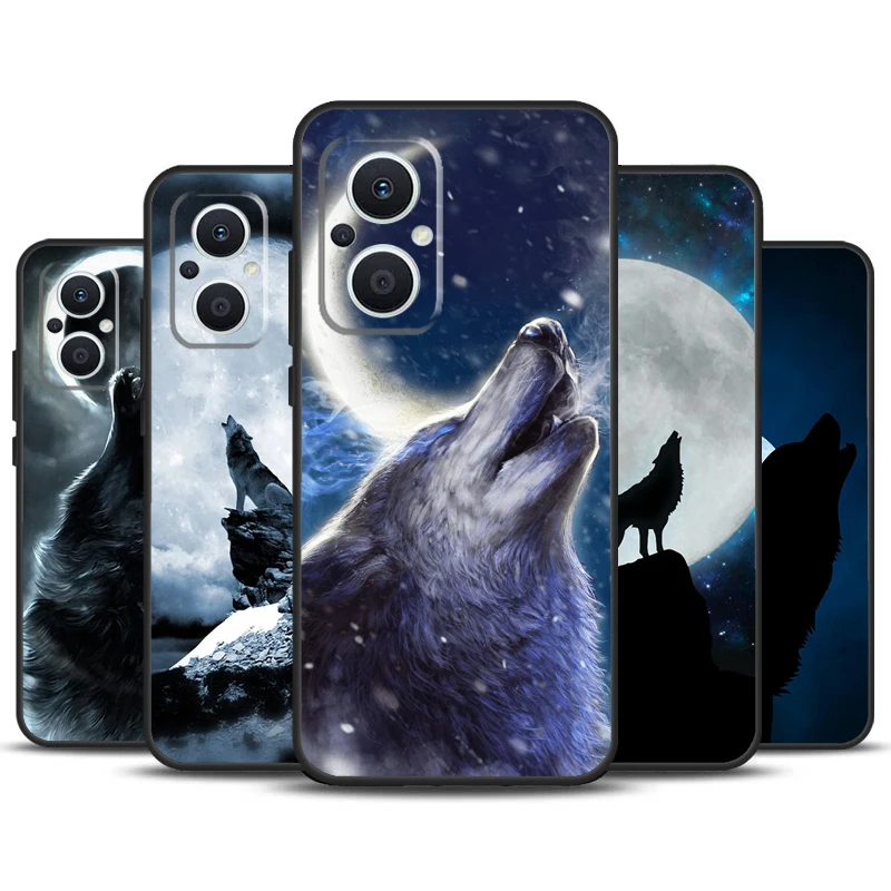 Moon Roaring Wolf Design Phone Case Cover