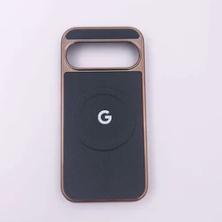 Luxury Plating Magnetic Shockproof Phone Case with Wireless Charging Capability - Pixel 8Pro (Black)