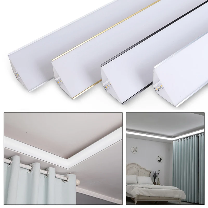 Led Aluminum Profile Ceiling Corner Led Holder Linear Bar Strip Light Whit Backlight Indoor Without Main Lamp Decor Lighting