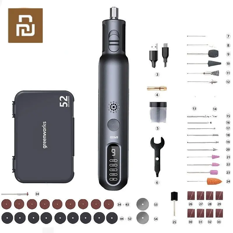 

Xiaomi Greenworks 8V Lithium Electric Grinding Set Handheld Grinding Machine Wood Carving Polishing Cutting Manual Artifact