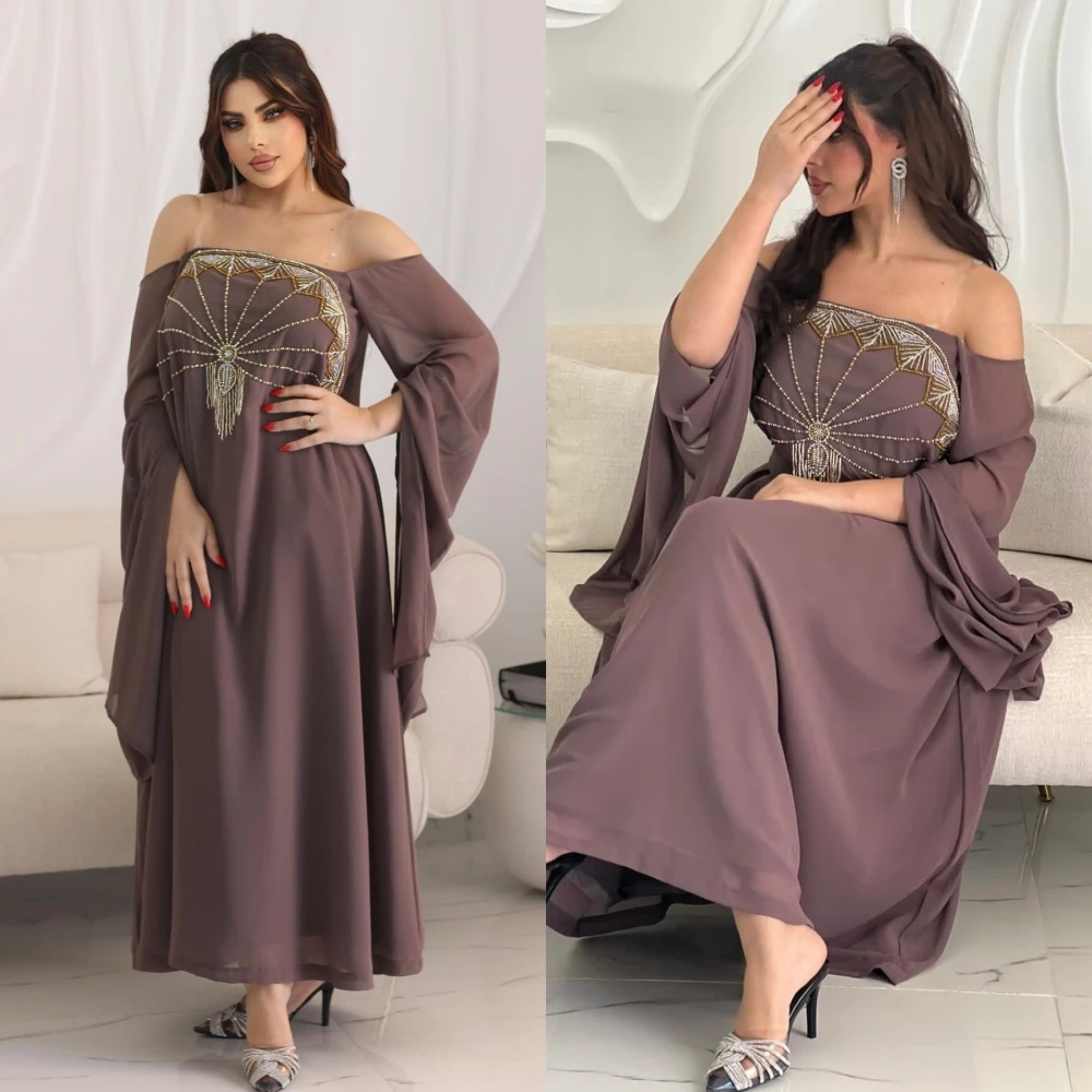 Prom Dress Saudi Arabia Satin Beading Tassel Birthday A-line Off-the-shoulder Bespoke Occasion Gown Midi Dresses prom dress saudi arabia satin beading homecoming a line off the shoulder bespoke occasion gown long dresses