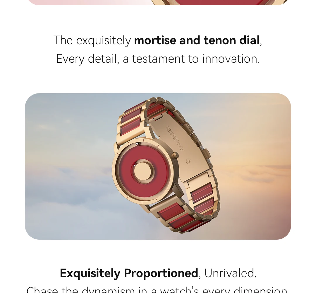 EUTOUR 2025 Spring Arrival Red White Concept Jewelry Watch Resin Material Grace Lady Girl Elegant E059 Magnet Watch Bracelet