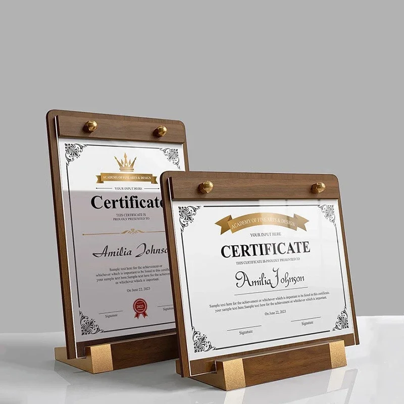 Writing Clipboard Solid Walnut Wood Menu Clipboard A4/A5 Solid Wood Display Board High-grade Coffee Price List Menu Display Board Design Printing