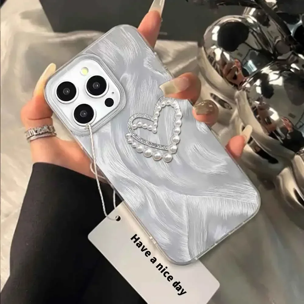 Funda para Tecno Spark 20 Pro 20C 10C Spark Go 2024 2023 Funda para teléfono Camon 30 20 19 15 Pro Lujosa funda con forma de corazón y perlas en 3D_voghion.com