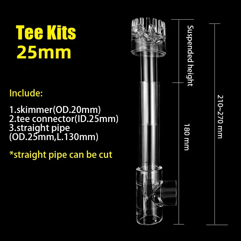 DIY Acrylic Aquarium Skimmer Lily Pipe Spin Surface Inflow Outflow Water Plant Tank Filter Cleaning Fish Tank Accessories