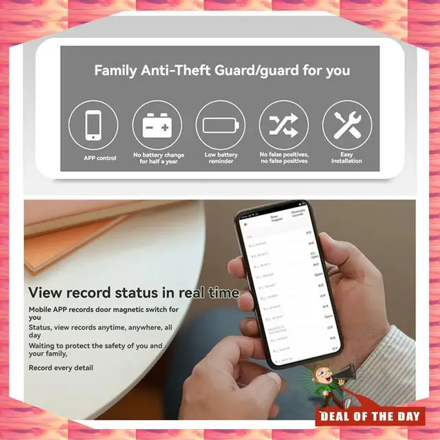 24-Hour Delivery Tuya Smart Door Sensor  Home Security Window Detector Door Sensor Switch Handle Window Alarm Contact Sensor 3