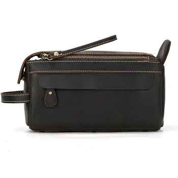 Newark Vintage Leather Clutch Bag – Dark Brown