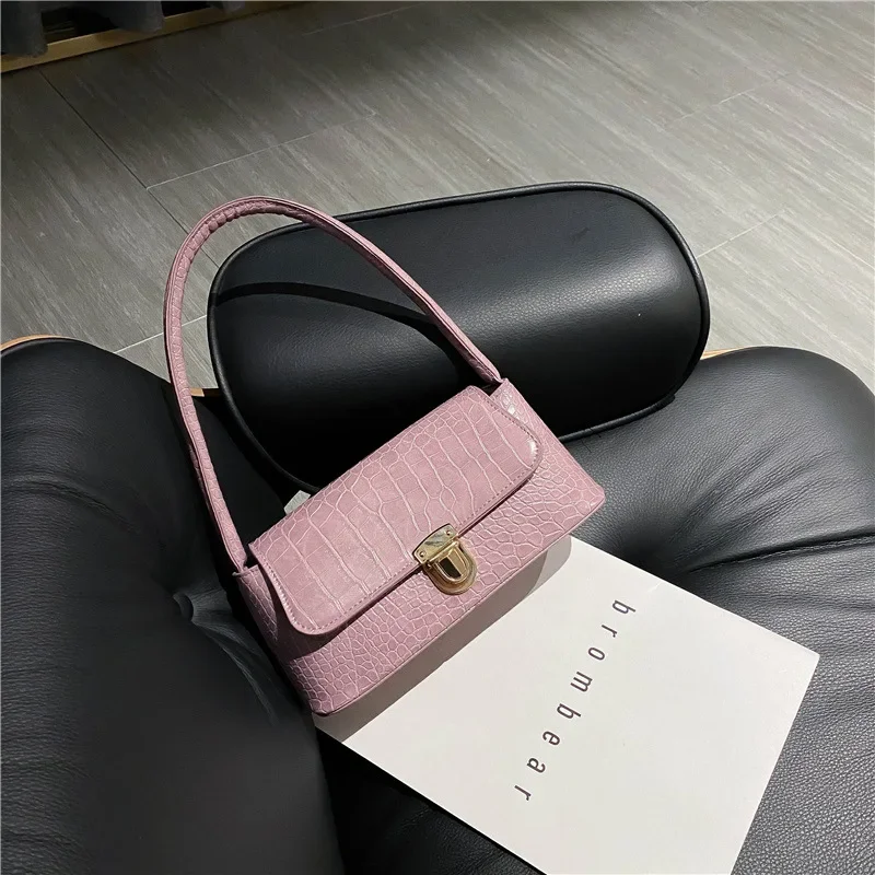 

Trendy Stone Pattern Shoulder Bags for Women Ladies Aesthetic Single Handbag Shopping PU Underarm Bag Purse Party Shoulder Bags