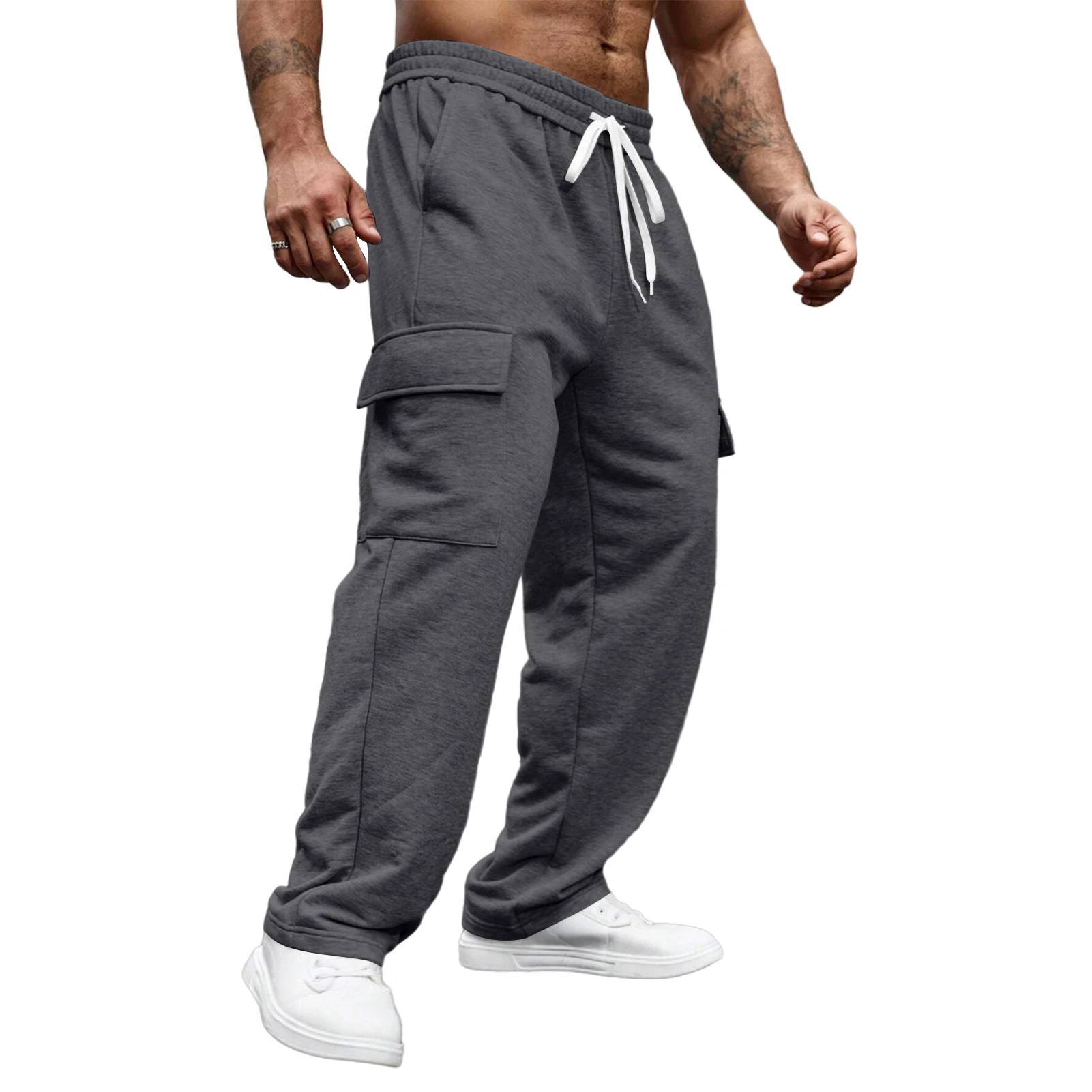 Spring Men's Multi-Pocket Pants Outdoor Cargo Jogger Pant Work Hiking Tactical Loose Straight Trousers Sweatpants Male Clothing