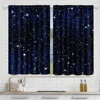2pcs Galaxy Shining StarsCurtains Childs Fantasy Starry Sky Star Rod Pocket Window Drapes Stars Black Curtains. 2