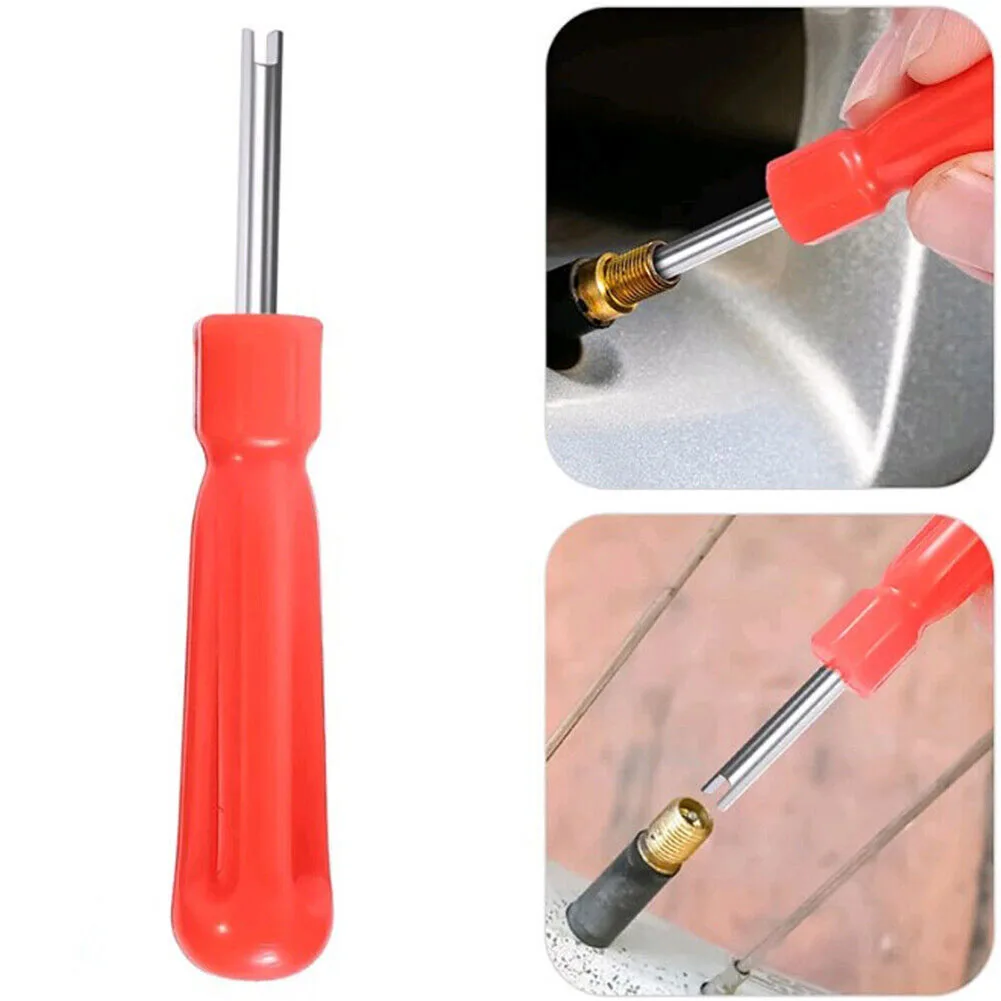 

1pc Red Car Tire Valve Core Removal Tool Wrench Universal Tyre Repair Kit Plastic & Steel Spanner For All Standard Valve-Cores