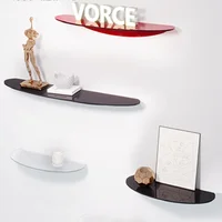 Bathroom Living Room Display Seamless Punch-free Fashion Decoration Color Acrylic Semi-circular Shelf Decoration Rack Storage 1
