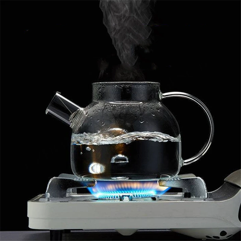 Transparent Borosilicate Glass Teapot Water Jug Heat-Resistant Large Capacity Kung Fu Kettle Home Flower Tea Pot Bottle Decanter