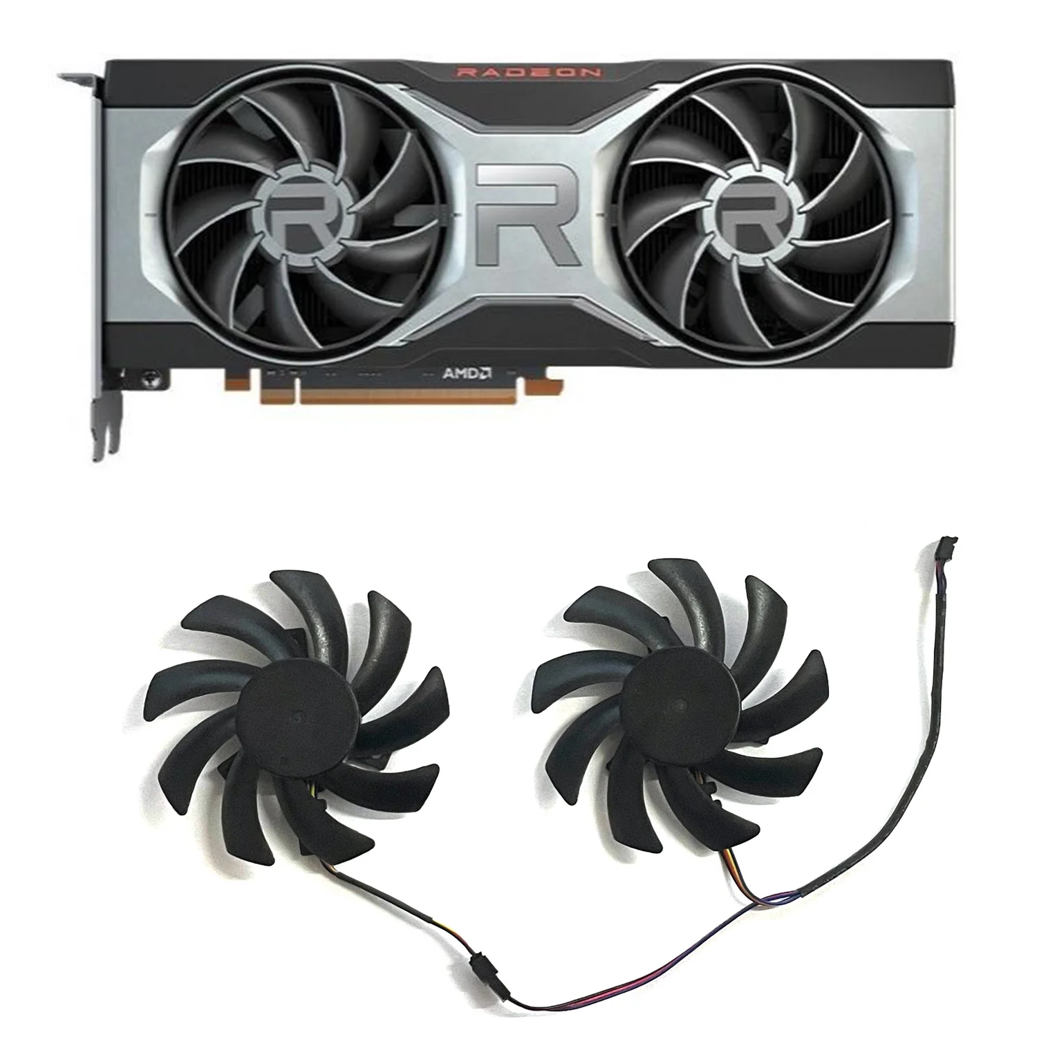2Pcs 85 Millimetri Aub0812Vd-00 4Pin Fdc10H12S9-C Rx6700 6700Xt Gpu Di Raffreddamento Per Amd Rx6700 6700Xt Grafica Ventola Di Raffreddamento