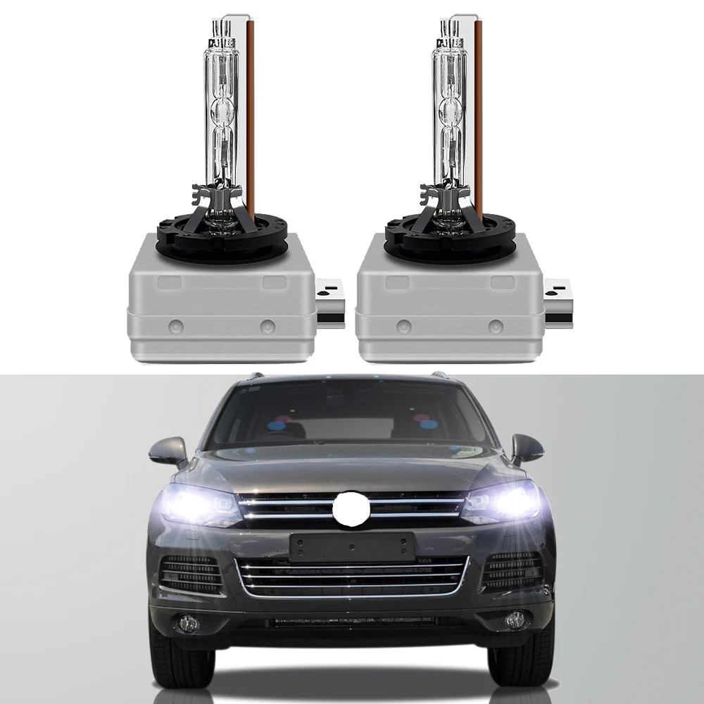 For Volkswagen Touareg 2004-2010 6000K HID Xenon Headlight Bulb High Low Beam (Only Fit Original Bulb Is Xenon）