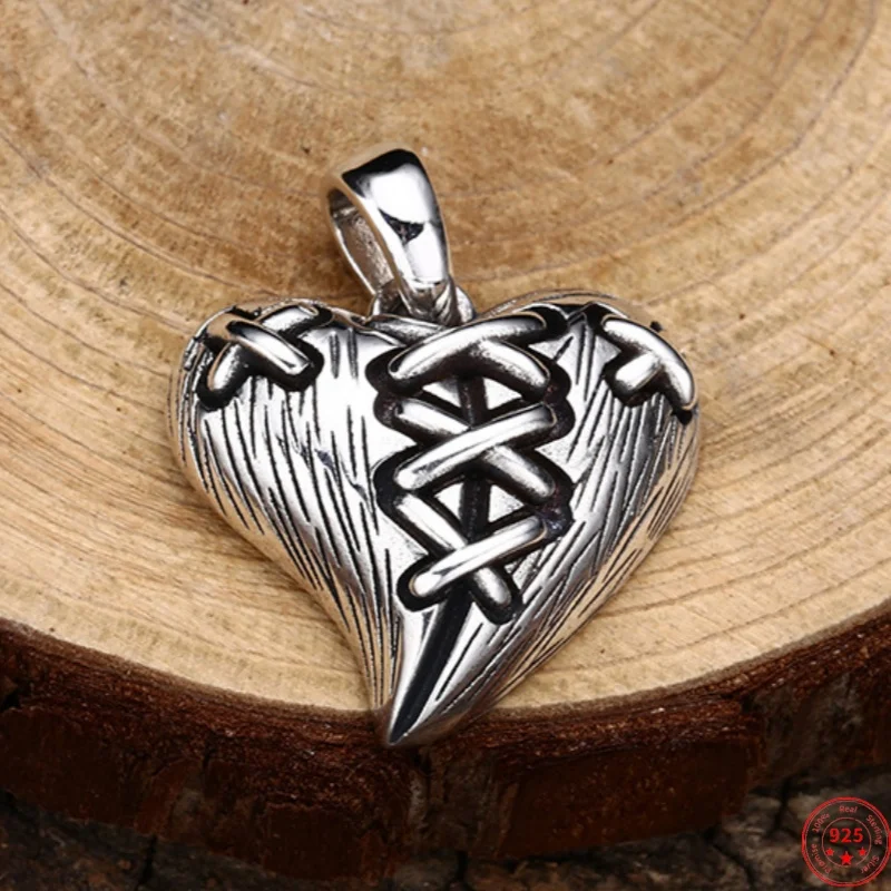 

S925 Sterling Silver Charms Pendants for Women Men New Fashion Personality Versatile Love Heart Trend Jewelry Free Shipping