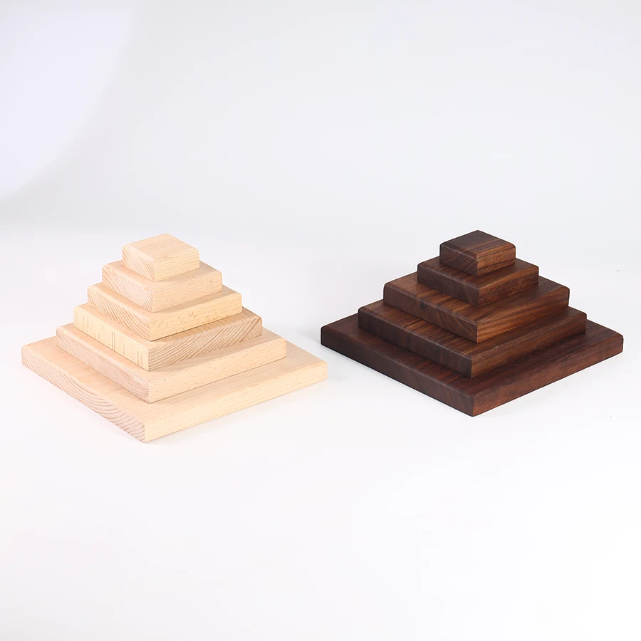 Walnut and Beech Wood Display Gift Base, Handmade Doll Display Stand, Simple Jewelry Tray, Cosmetics Organizer ,Jewelery Holder