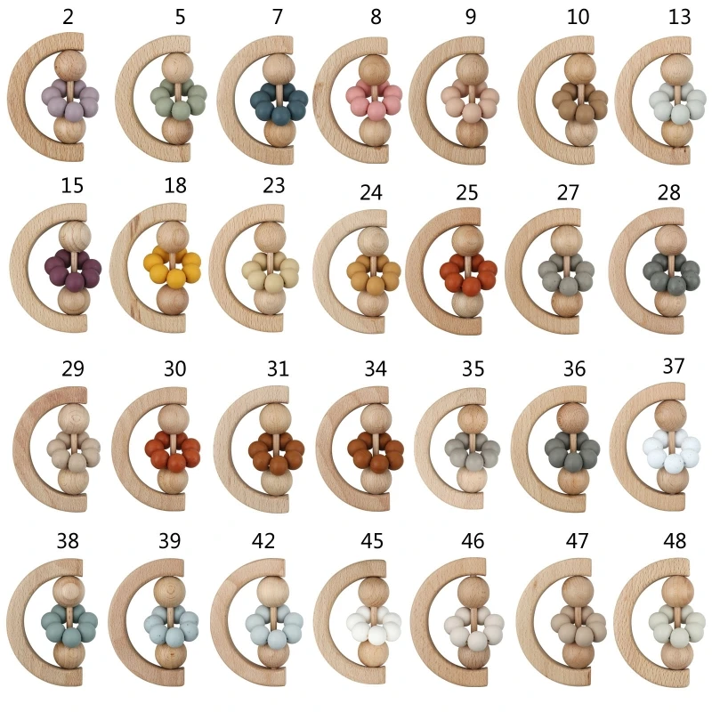 

Baby Wooden Teething Toy Crib Soundable Orff Instrument Boys Girls Hand Grab Toy