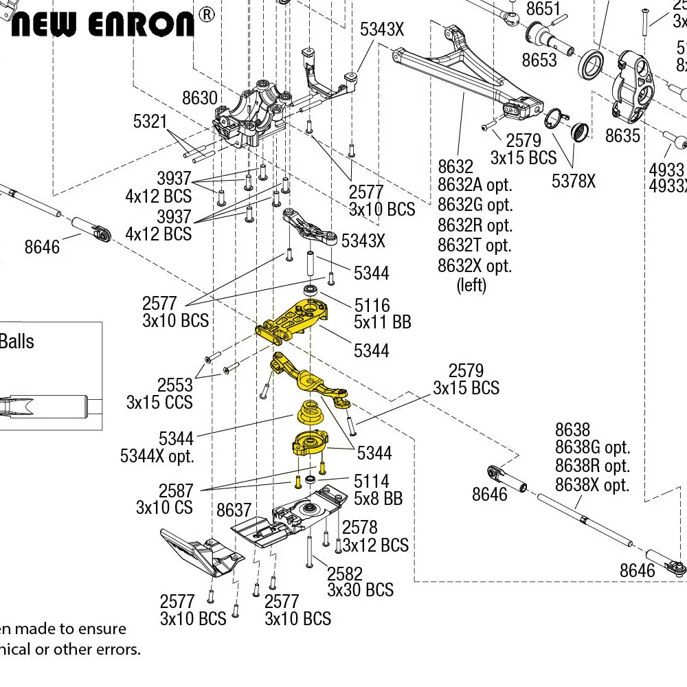 5344 Aluminum Steering Arm Assembly Bell Crank Set For RC Car