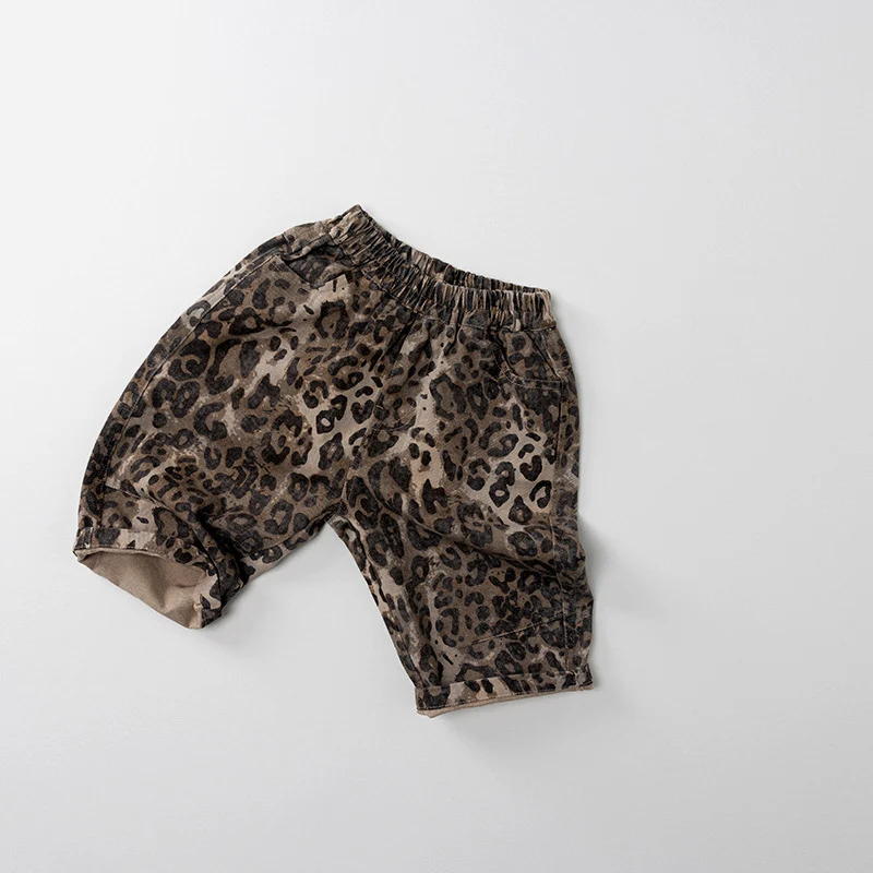 Cotton Kids Leopard Print Casual Pants