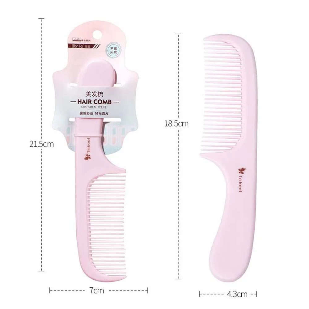 Scalp Massage Wide Tooth Comb Hairdressing Anti-static Pink Hair Brush Wet Dry Use Hair Styling Tool Fine Tooth Hair Combs Lady