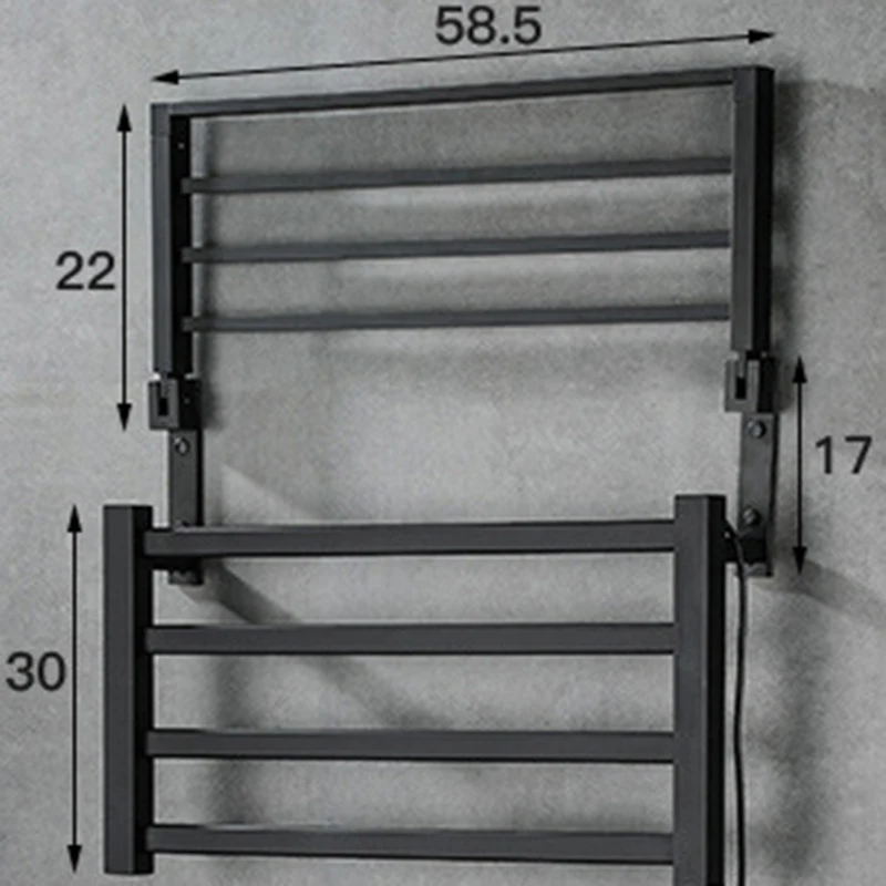 HOMCOM Toallero Eléctrico para Baño Calentador Secador Térmico de Toallas  Barras Curvas Calentador Eléctrico de Toallas Metal y ABS 50x30x95cm 100W