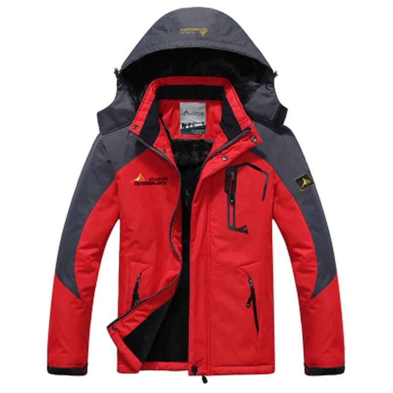 Men's  windproof cotton jacket Mountain Jackets Men Hiking Jackets Outdoor Removable Hooded Coats Snowboard Parka Winter Outwear