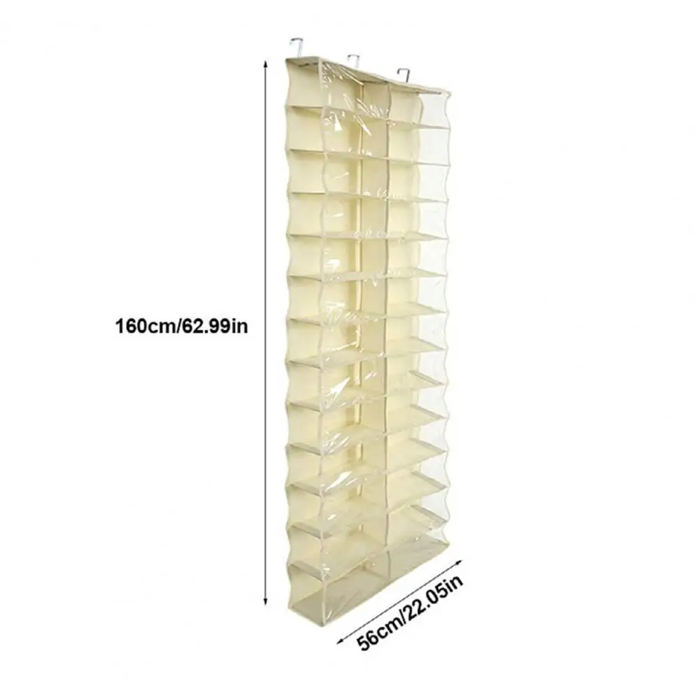 160cm Over The Door Shoe Rack Hanging Shoe Organizer With 26 Large Pockets Over-the-Door Storage Bag For Closet Door Dormitory