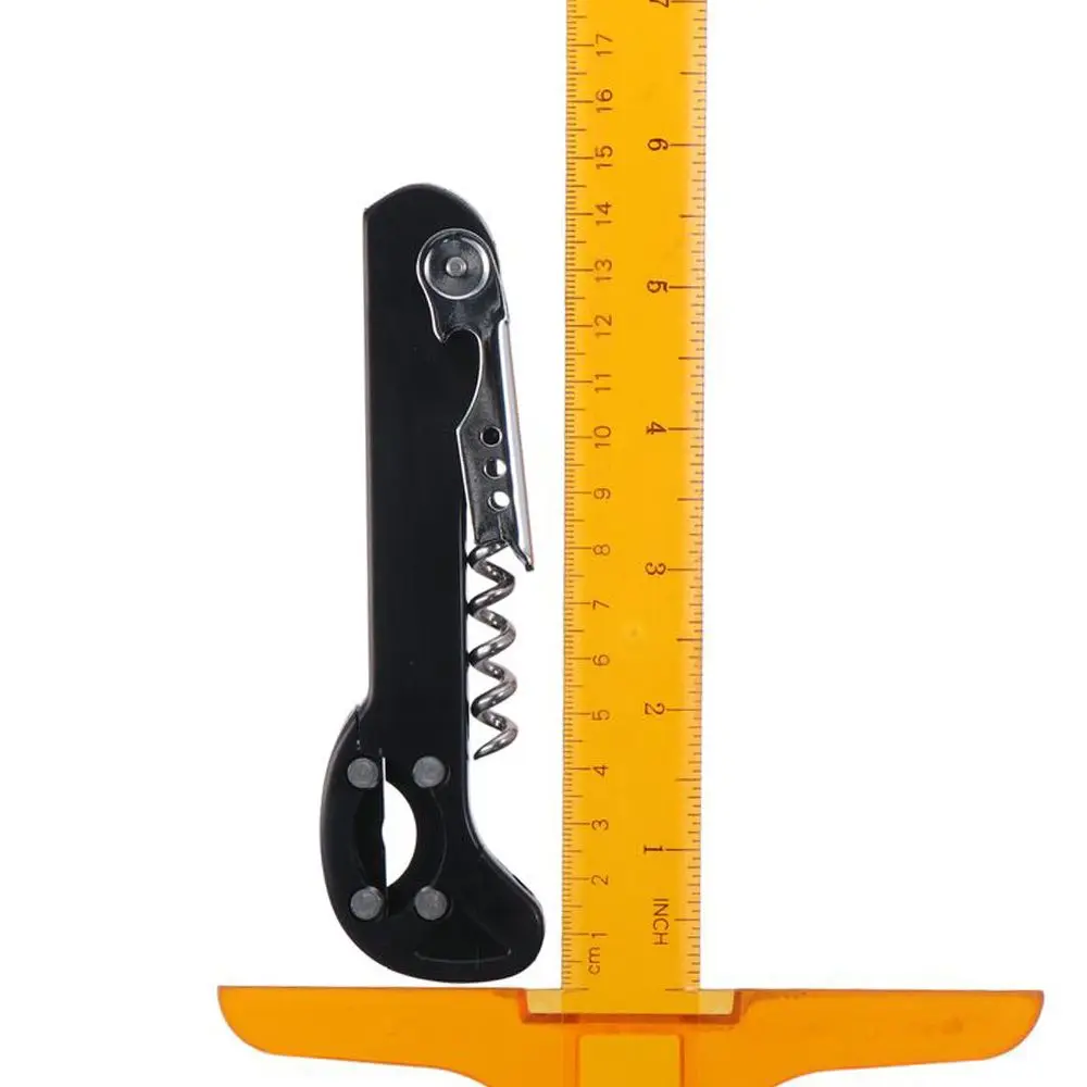 2 pcs Black Multifunctional Red Wine Bottle Opener Three in One 5.7 Inches Stainless Steel Bottle Opener Red Wine Bottle Opener