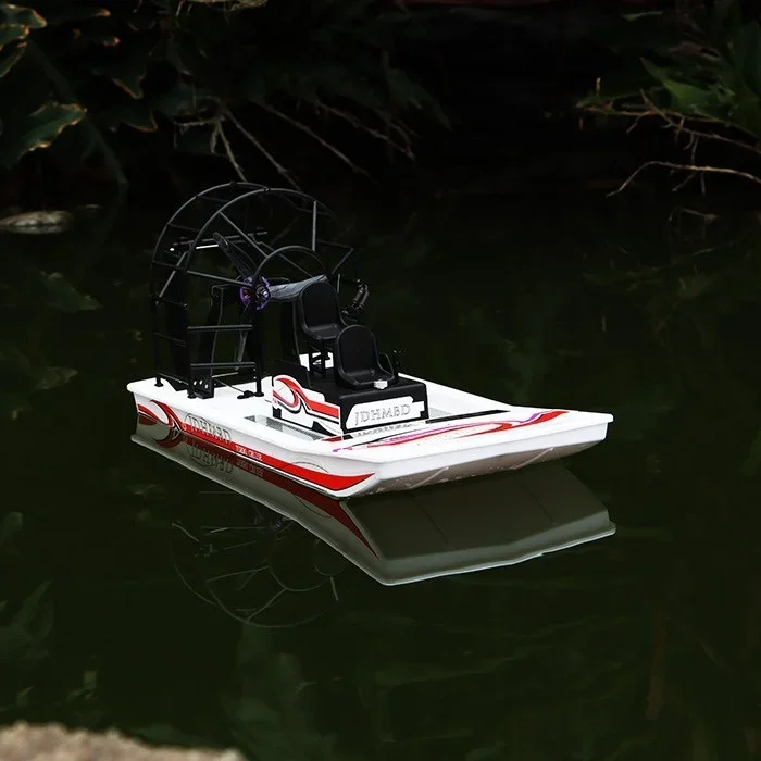 Electric boat model 2.4G remote control boat pneumatic Rc toy Diy amphibious rescue hovercraft children's outdoor toy gift 2