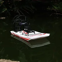 Electric boat model 2.4G remote control boat pneumatic Rc toy Diy amphibious rescue hovercraft children's outdoor toy gift 2
