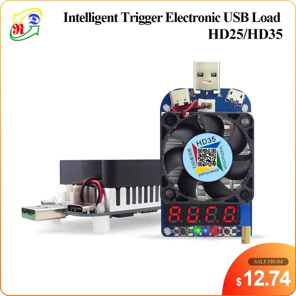 USB Intelligent Trigger Electronic Load Fast Charge Tester Support Q C3.0/QC2.0 