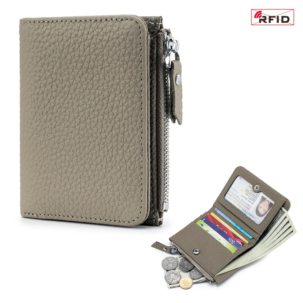Unisex Pebble Leather Wallet,Short Slim Soft Genuine Leather Purse Credit Card Holder Cash Slots Full Grain Small Compact Bifold Pocket Coin Purse Multicolor
