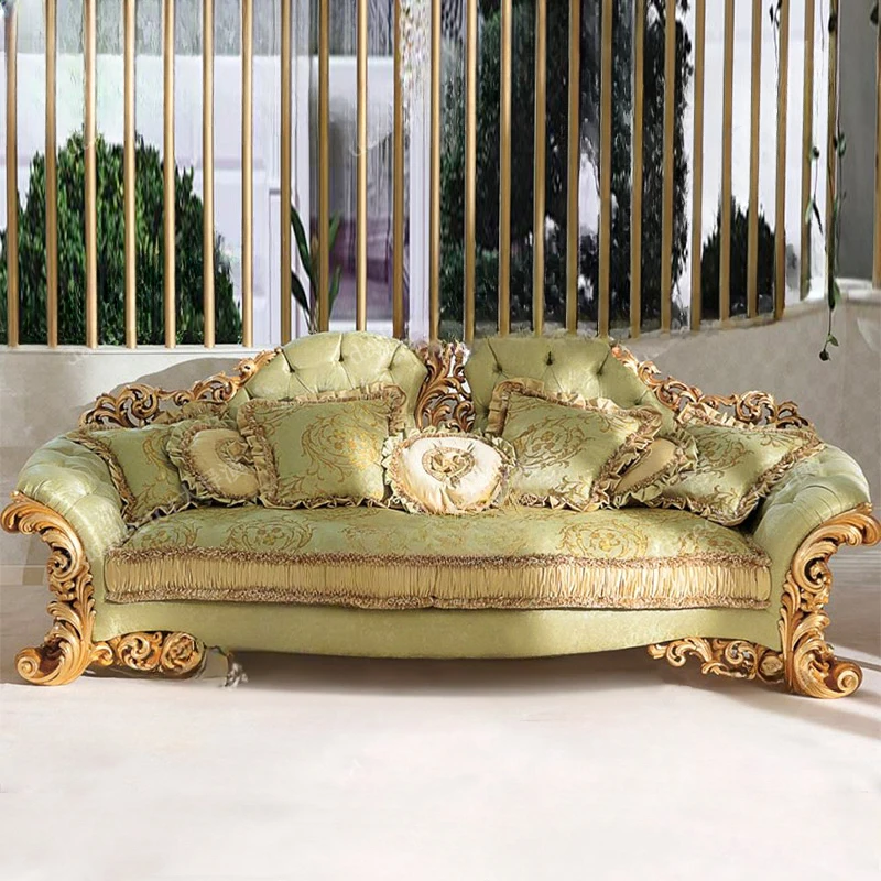 

Luxury European style fabric sofa, French style palace large villa, living room, solid wood sofa, 123 combination customization