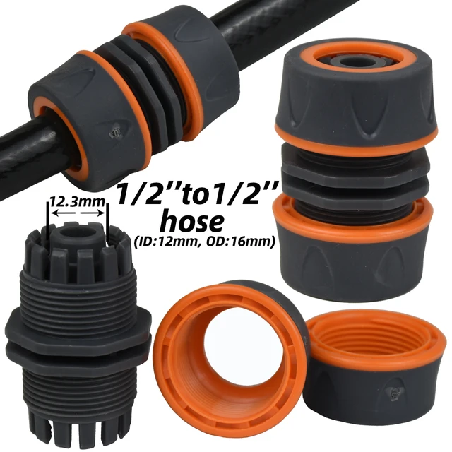 KESLA 2pcs 1/2" 3/4" Garden Hose Adapter 16mm Quick Connector Stop Plug Coupler Joint Water Irrigation Tube Repair Extender 6