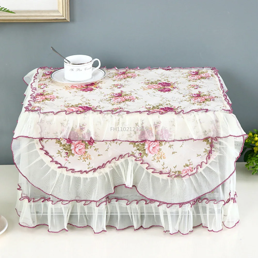 Full Coverage Microwave Cover Towel Electric Oven Protective Cover Kitchen Accessory Household Tassel Dustproof Microwave Cover
