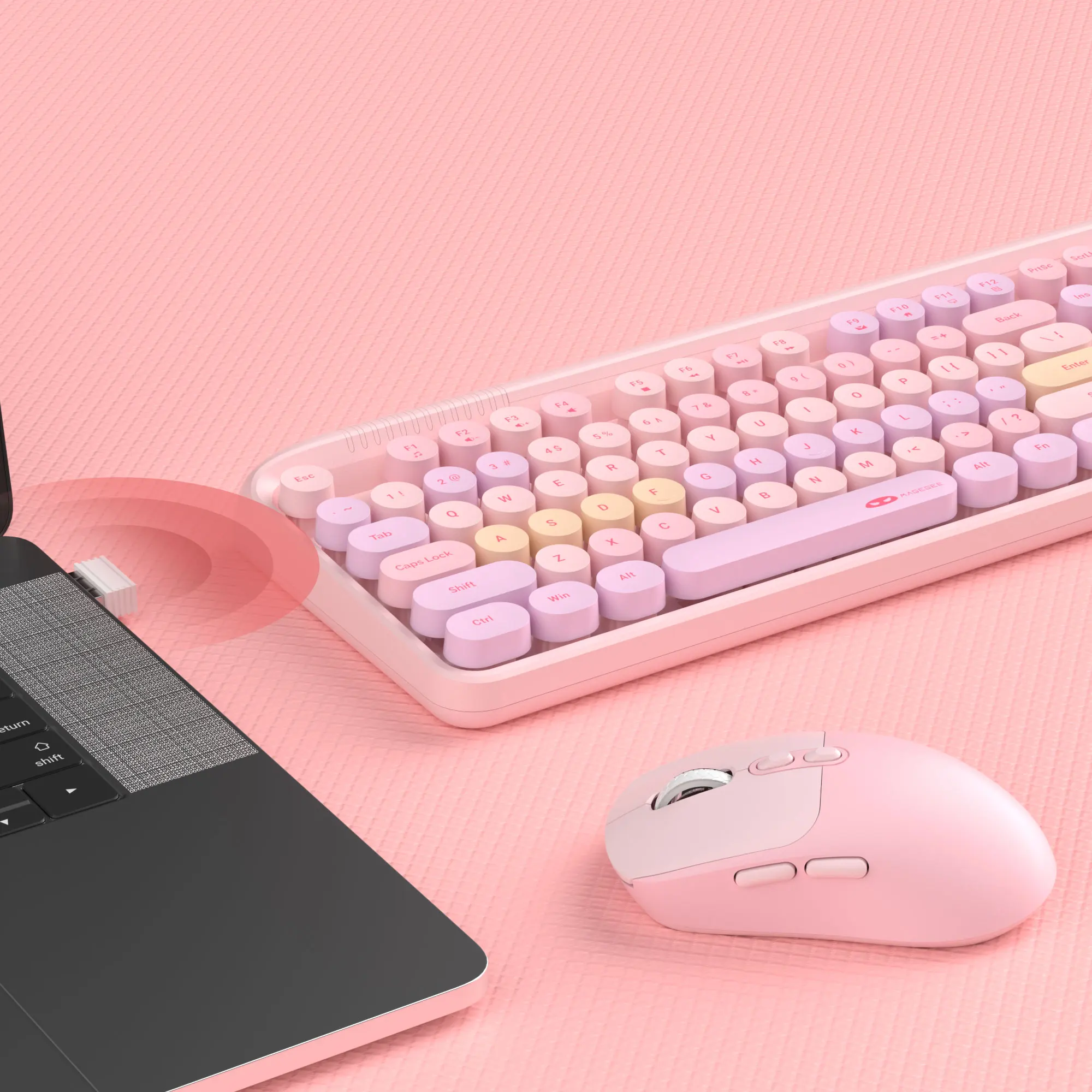 MageGee V920 유선 게임용 키보드 무선 3단계 DPI 조절 마우스 세트 104키 절전 노트북 태블릿 PC 액세서리