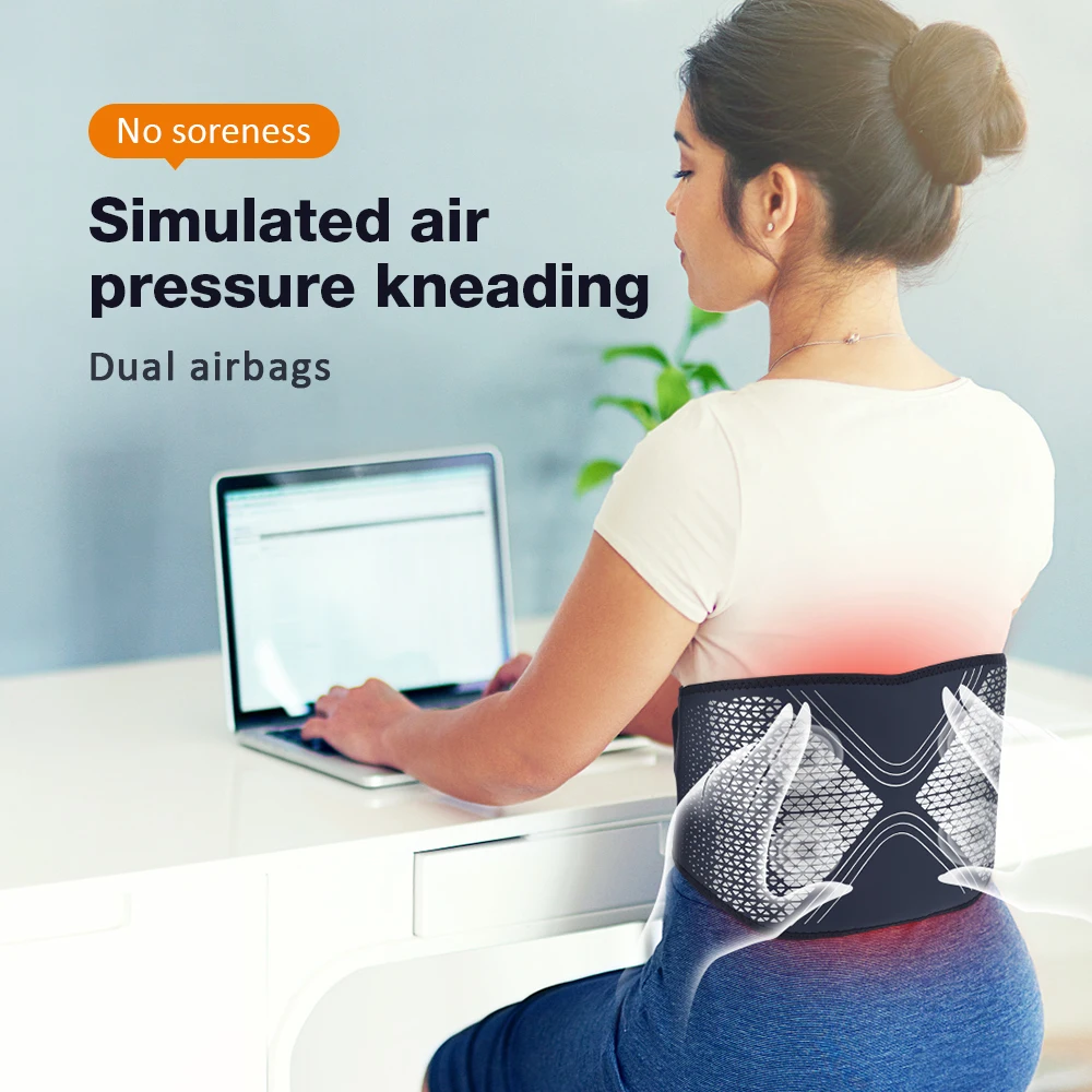 Air Pressure Waist Massager Electric Lumbar Heating Belt Vibration Hot Compress Brace Wireless Back Physiotherapy Support Brace