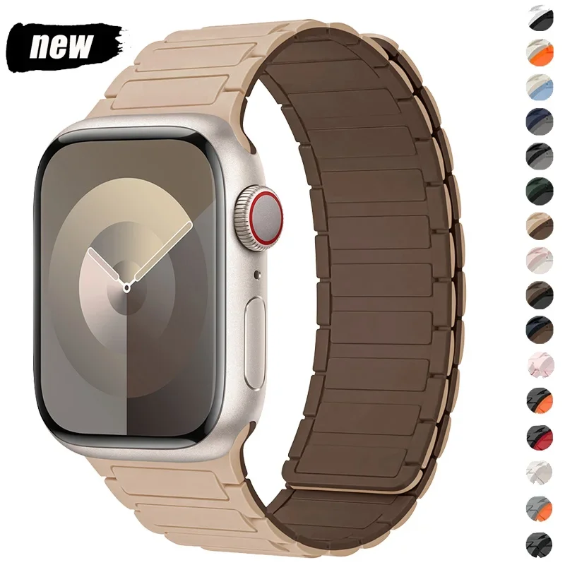 Silicone Watch Band Magnetic Sports Band For Apple Watch Ultra 2 49mm 45mm 44 42mm 38 40 41mm For IWatch Series 9 8 7 6 5 4 SE 3 Loop