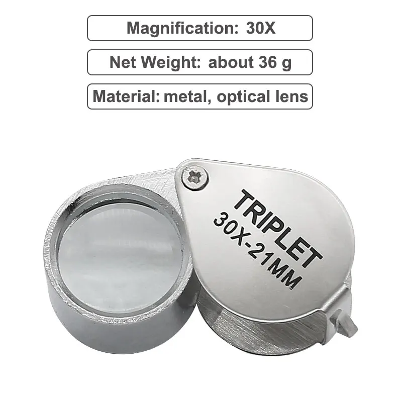 pocket mini metal jewelry magnifier with