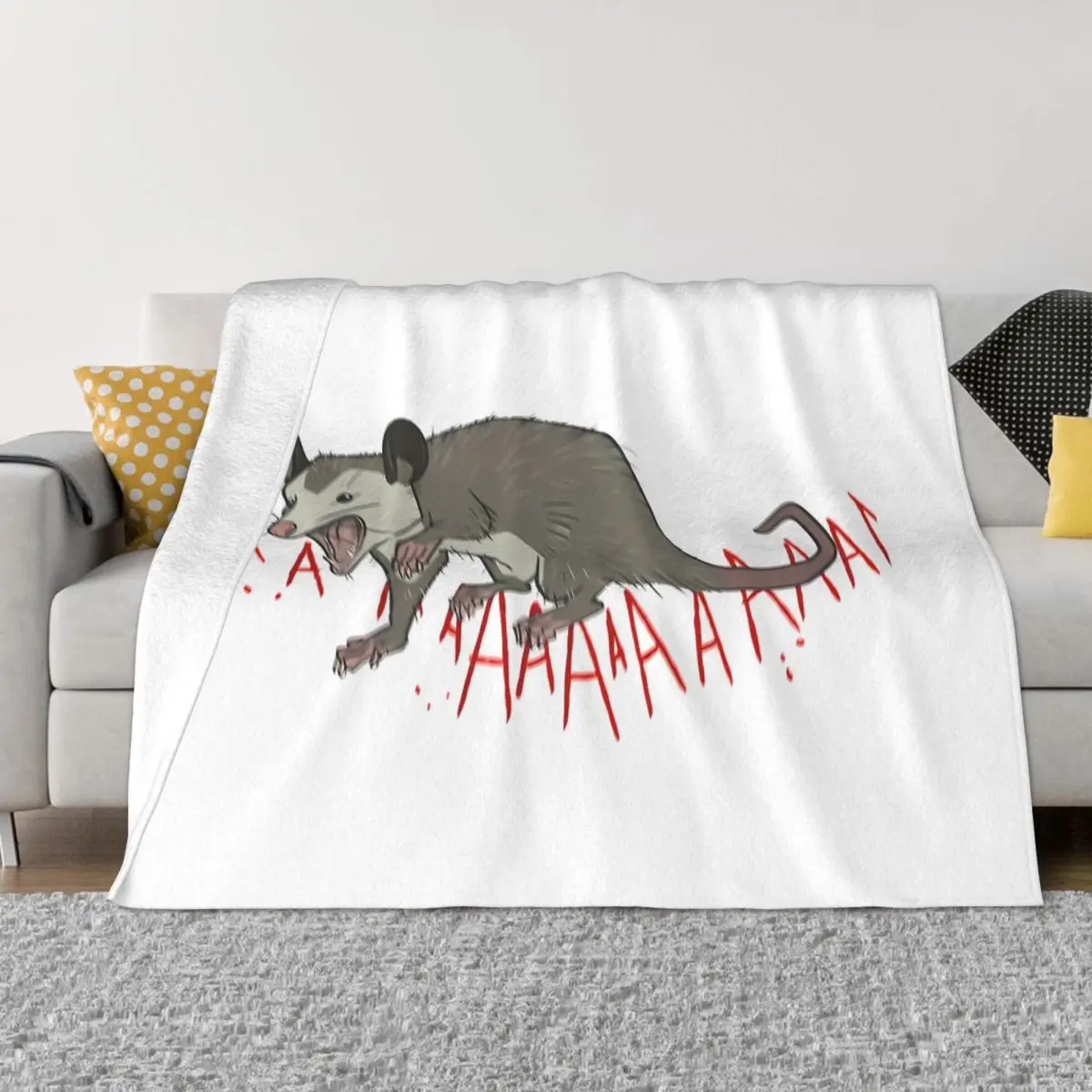 

Opossum Scream Portable Warm Throw Blankets for Bedding Travel