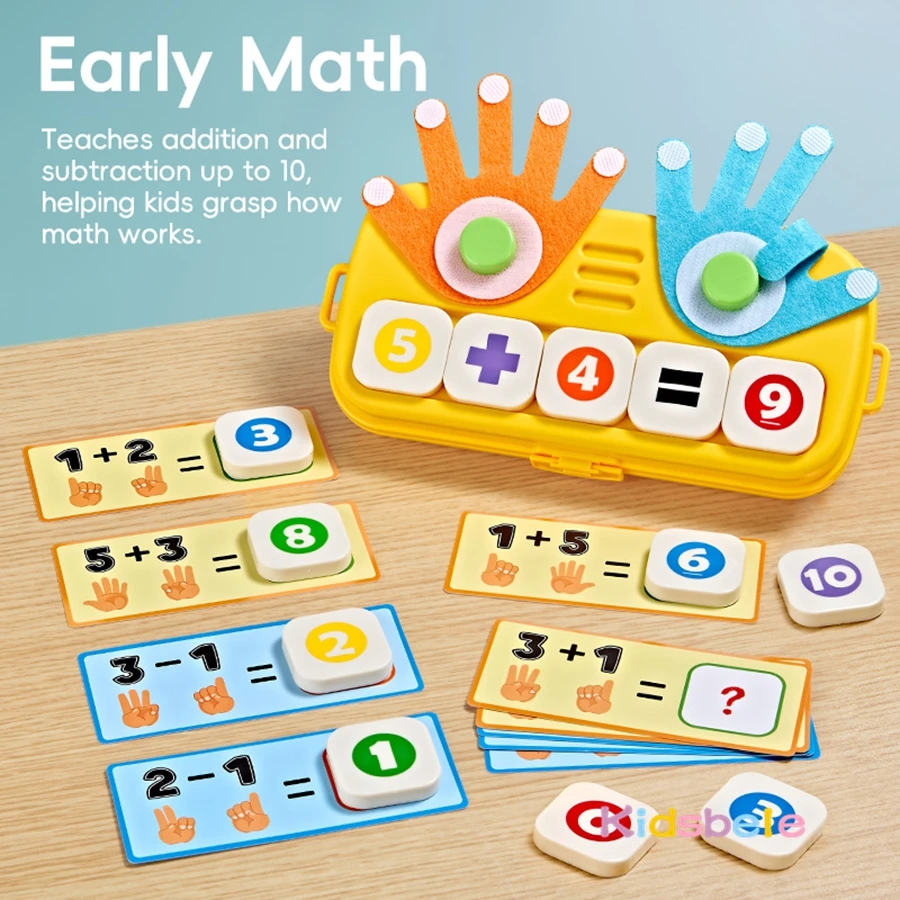 손가락 계산 수학 학습 장난감 조기 교육 몬테소리 장난감 유치원 산술 교육 보조 소년 소녀를위한 생일 선물